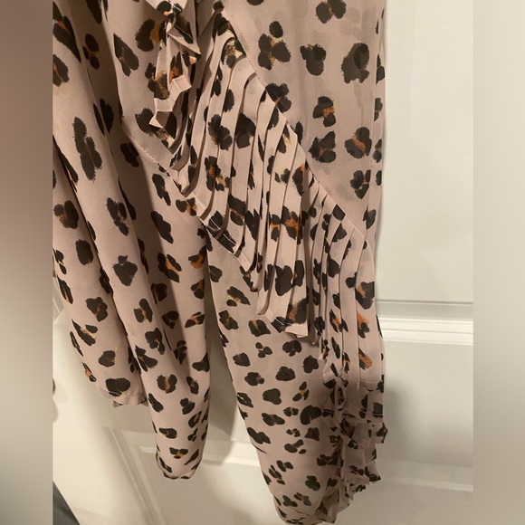 cupcakes & cashmere Animal Print Ruffle Blouse - Picture 2 of 4